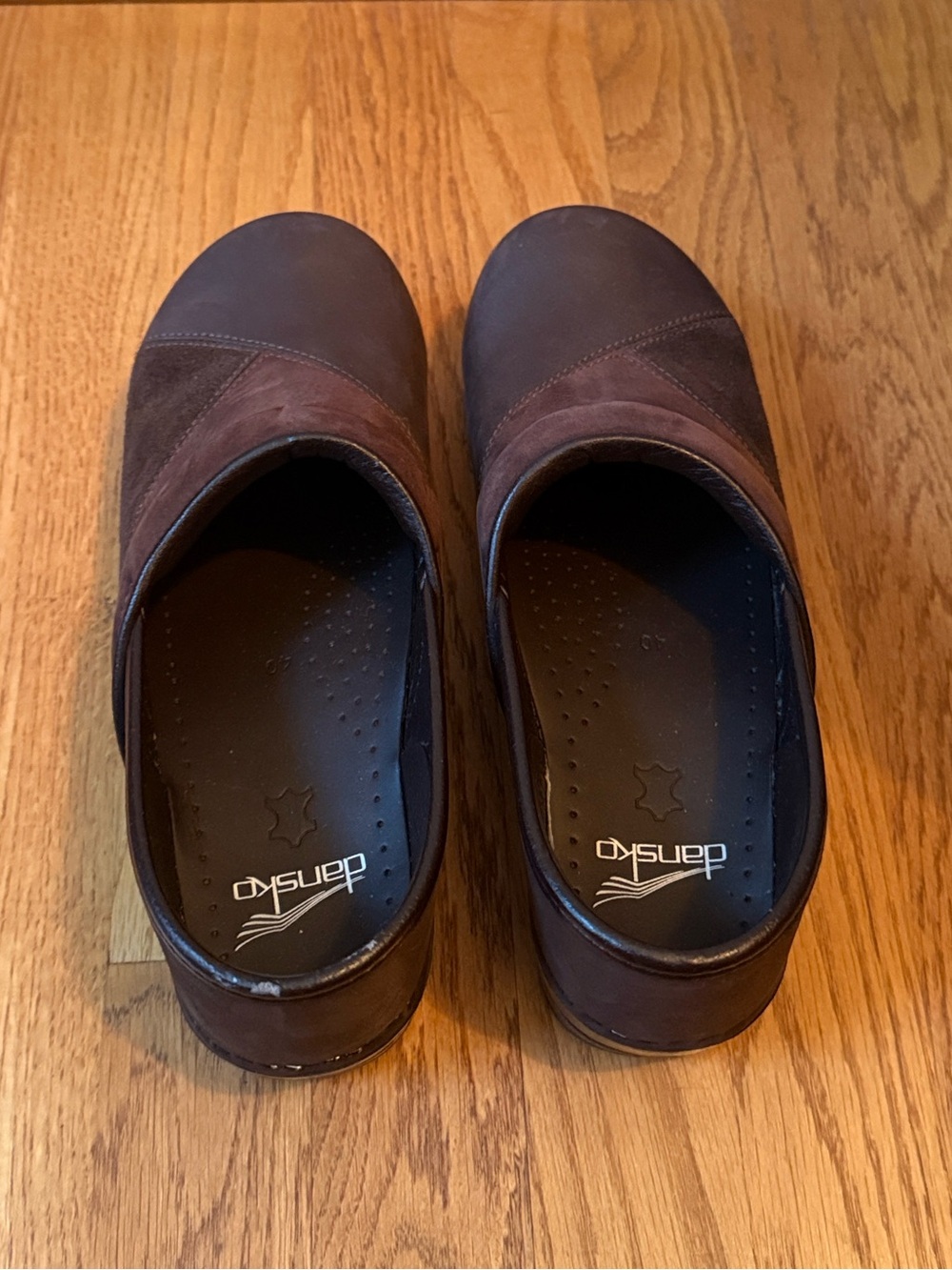 Dansko Leather Suede Geometric Patchwork Professional Clogs EU 40 US 9.5-10 - Picture 4 of 11